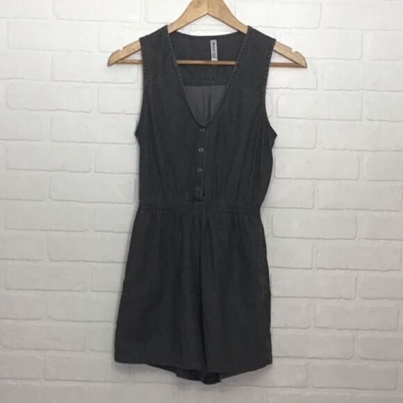 Rvca shortall lightweight 100% cotton  charcoal grey pockets elastic waist XS - Picture 6 of 13